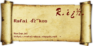 Rafai Ákos névjegykártya